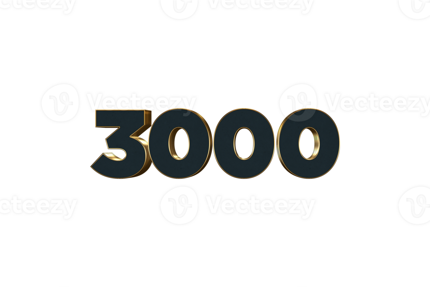 3000 subscribers celebration greeting Number with luxury design png