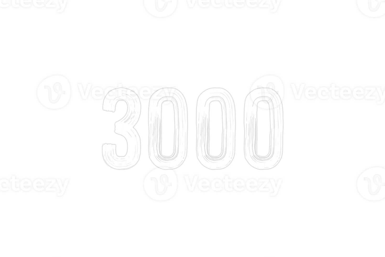 3000 subscribers celebration greeting Number with chalk design png