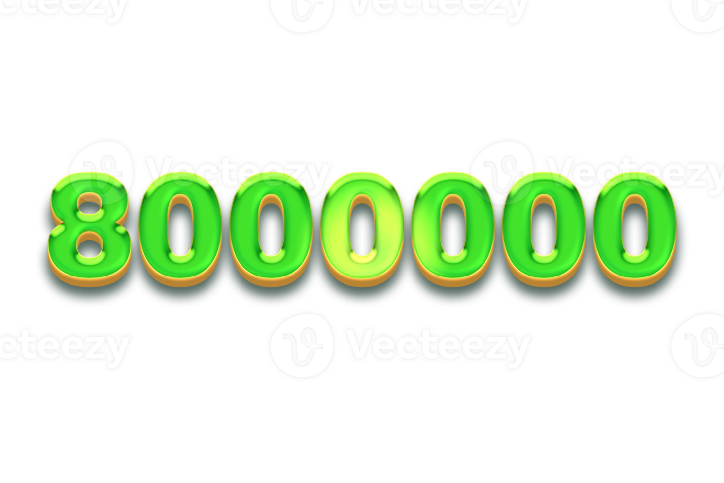 8000000 subscribers celebration greeting Number with candy design png