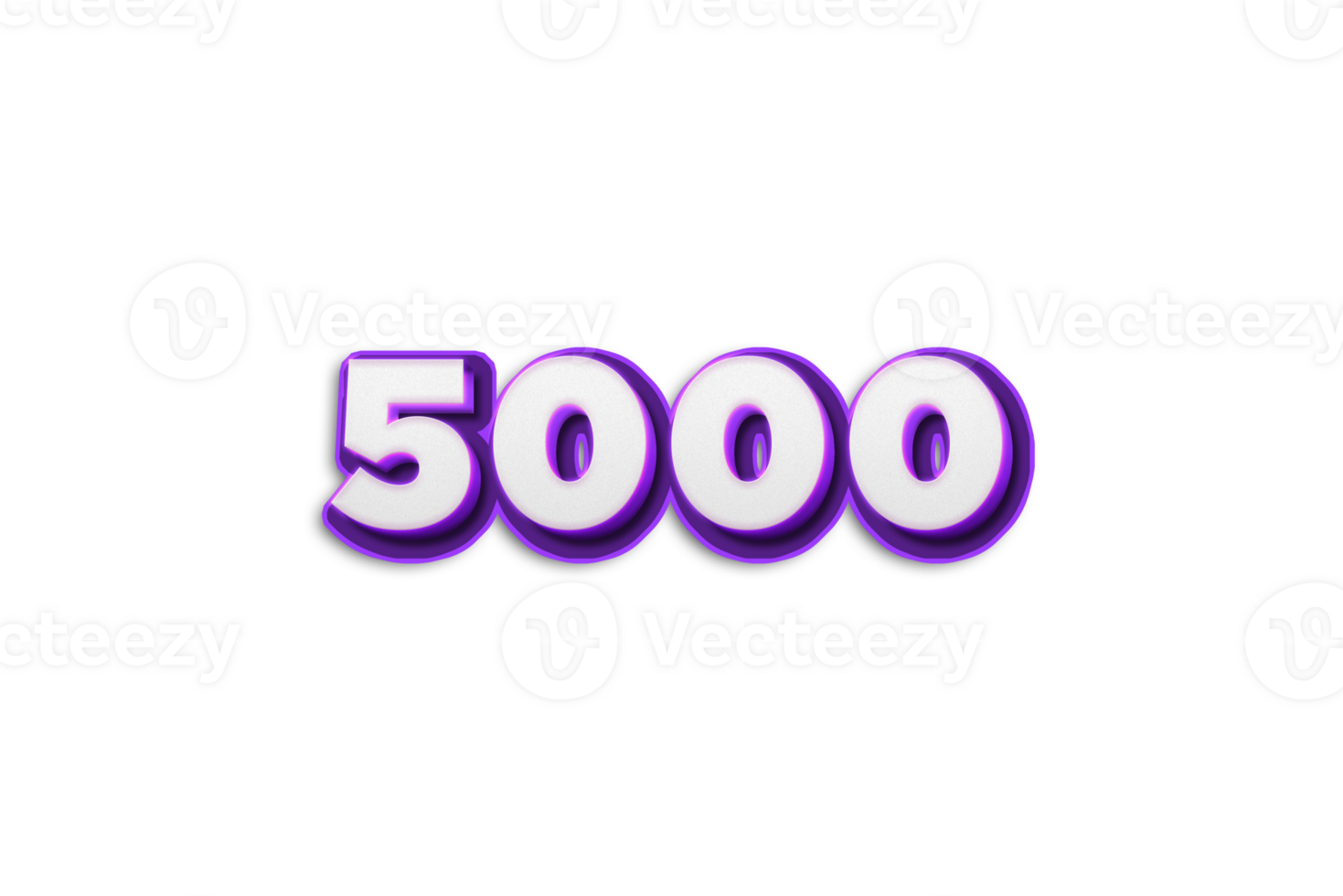 5000 subscribers celebration greeting Number with purple 3d design png