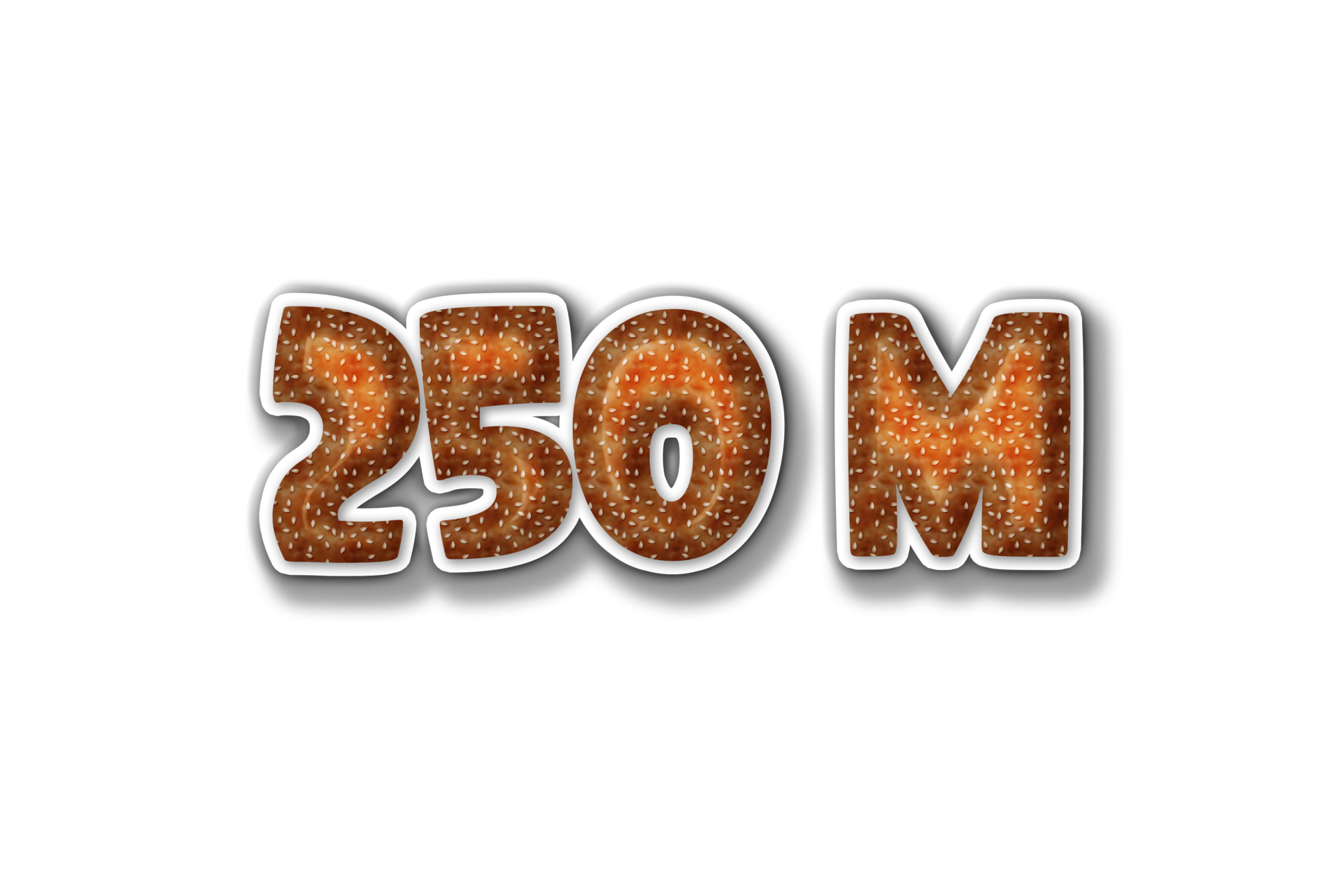 250 Million Subscribers Celebration Greeting Number With Burger Design 