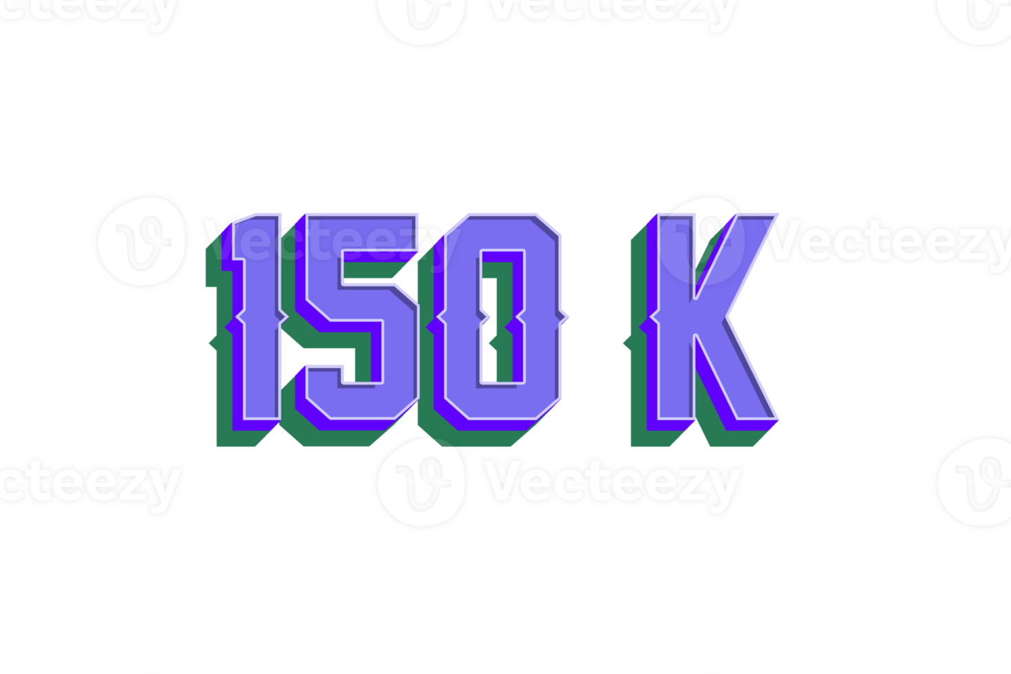 150 k subscribers celebration greeting Number with vintage design png