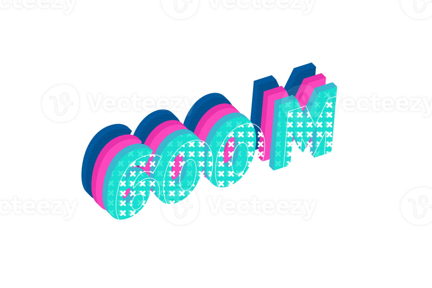 600 million subscribers celebration greeting Number with multi layers design png