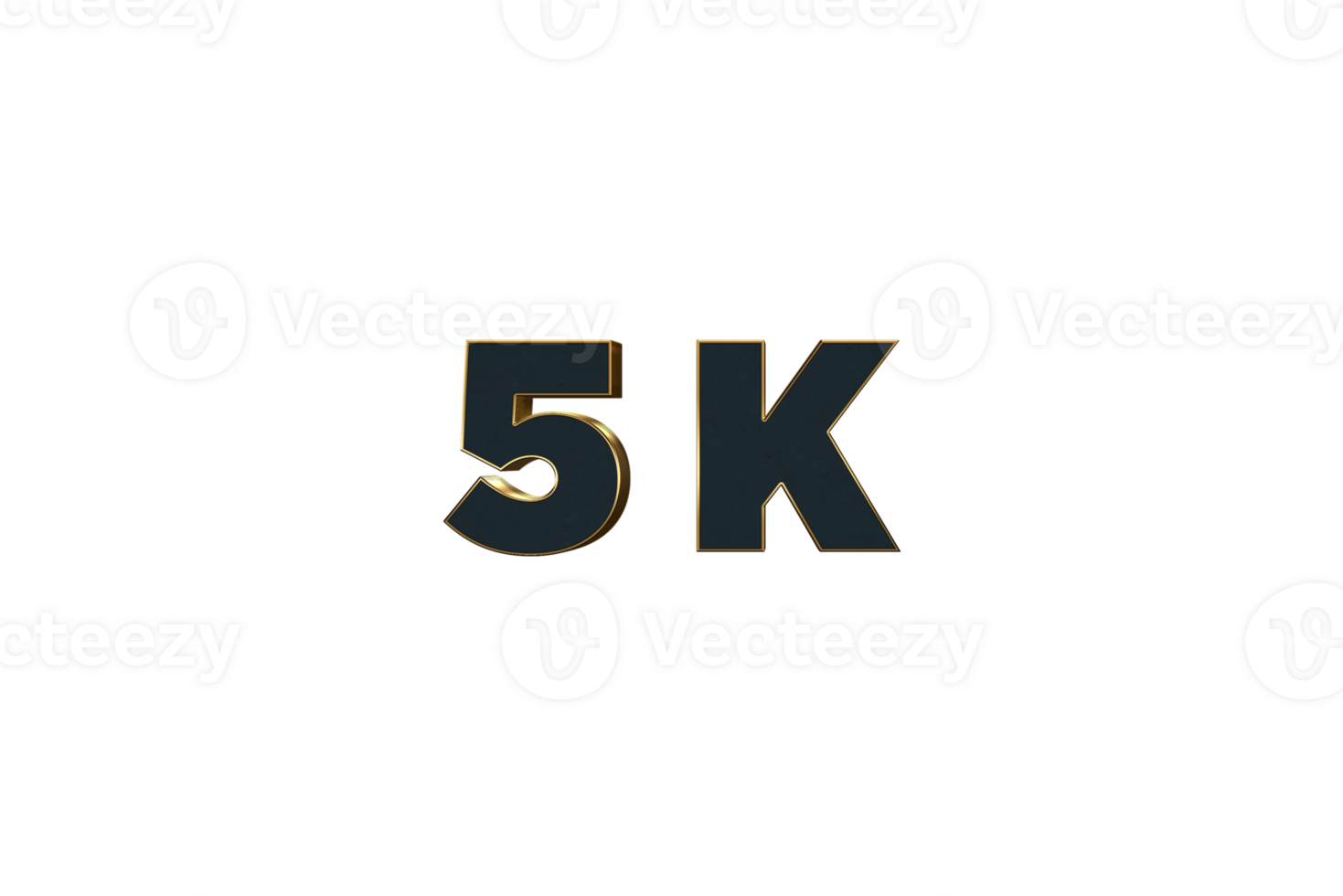 5 k subscribers celebration greeting Number with luxury design png