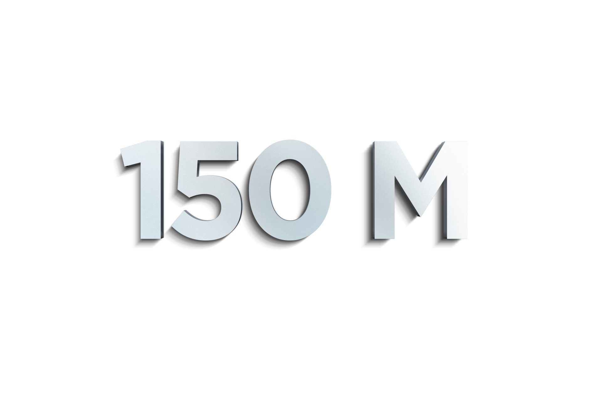 150 Million Subscribers Celebration Greeting Number With Steel Design 150-million-subscribers-celebration-greeting-number-with-steel-design