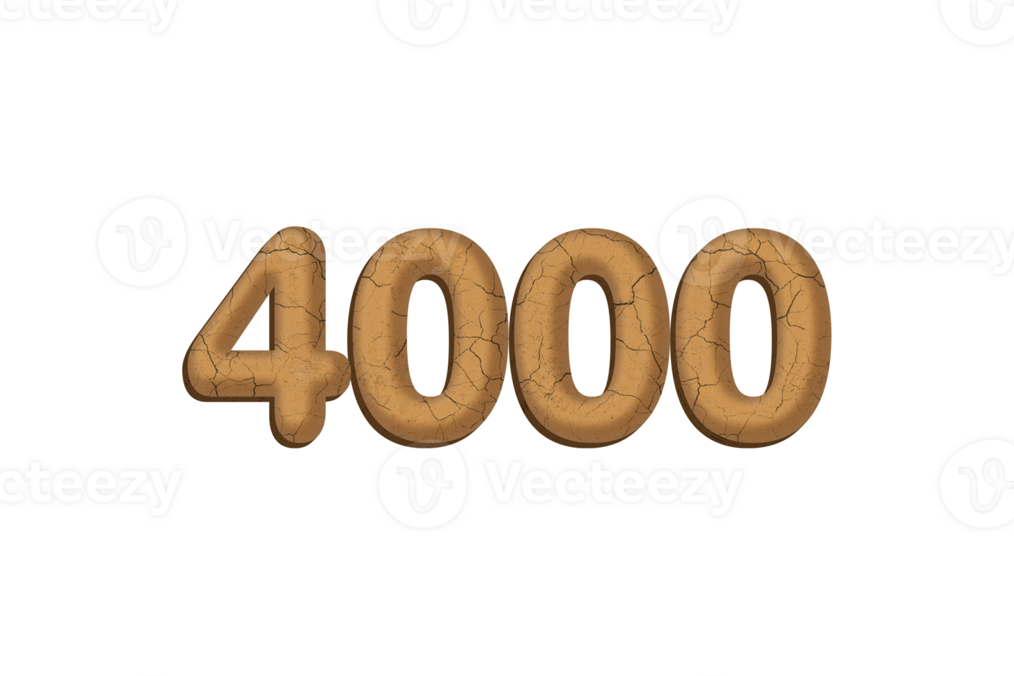 4000 subscribers celebration greeting Number with mud design png