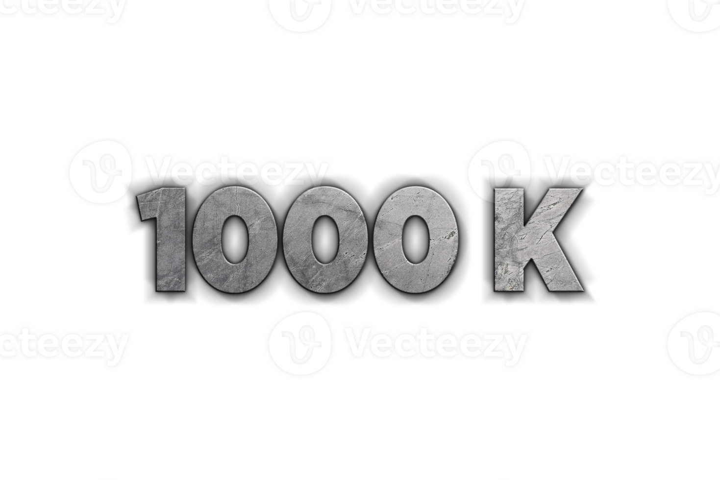 1000 k subscribers celebration greeting Number with concrete design png