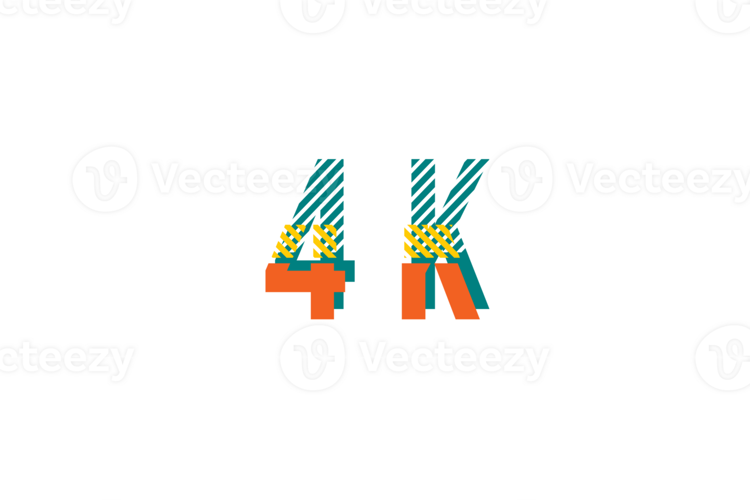 4 k subscribers celebration greeting Number with strips design png
