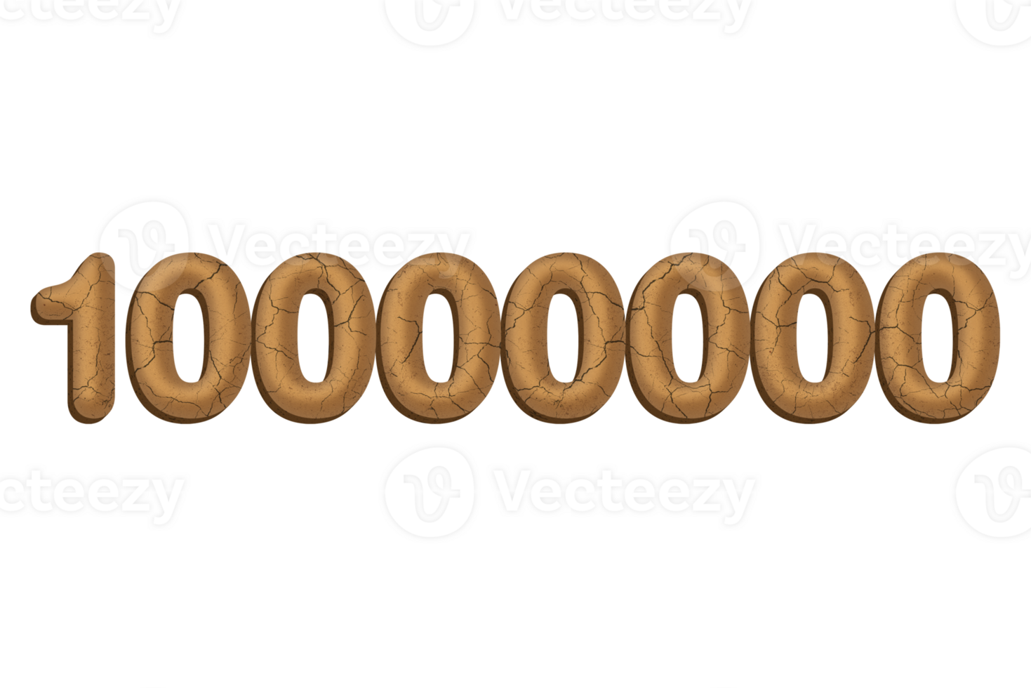 10000000 subscribers celebration greeting Number with mud design png