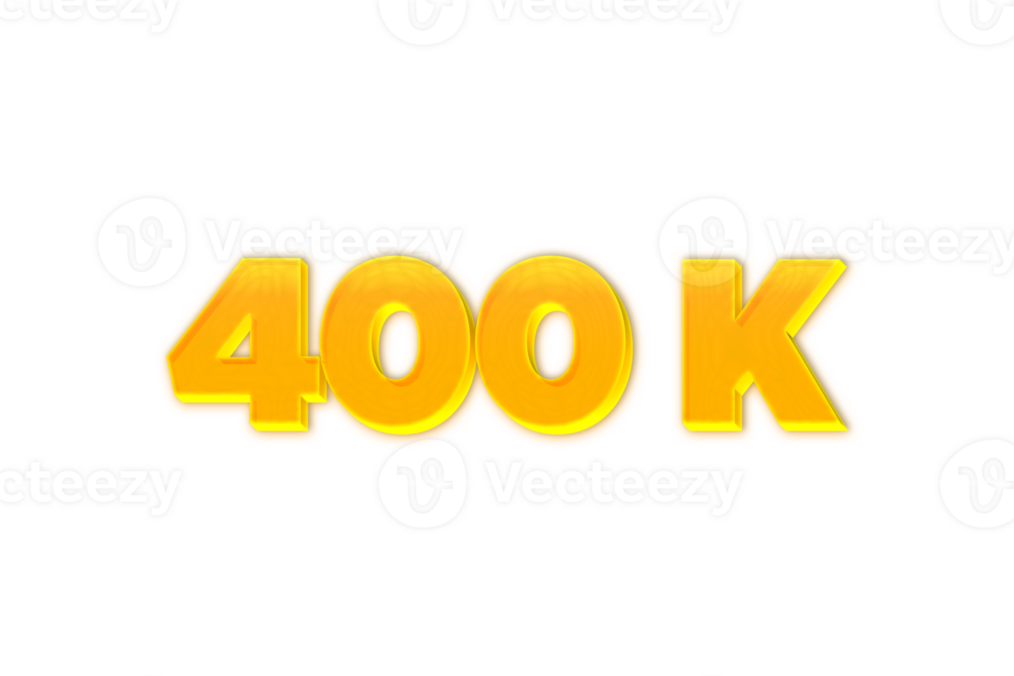 400 k subscribers celebration greeting Number with yellow design png