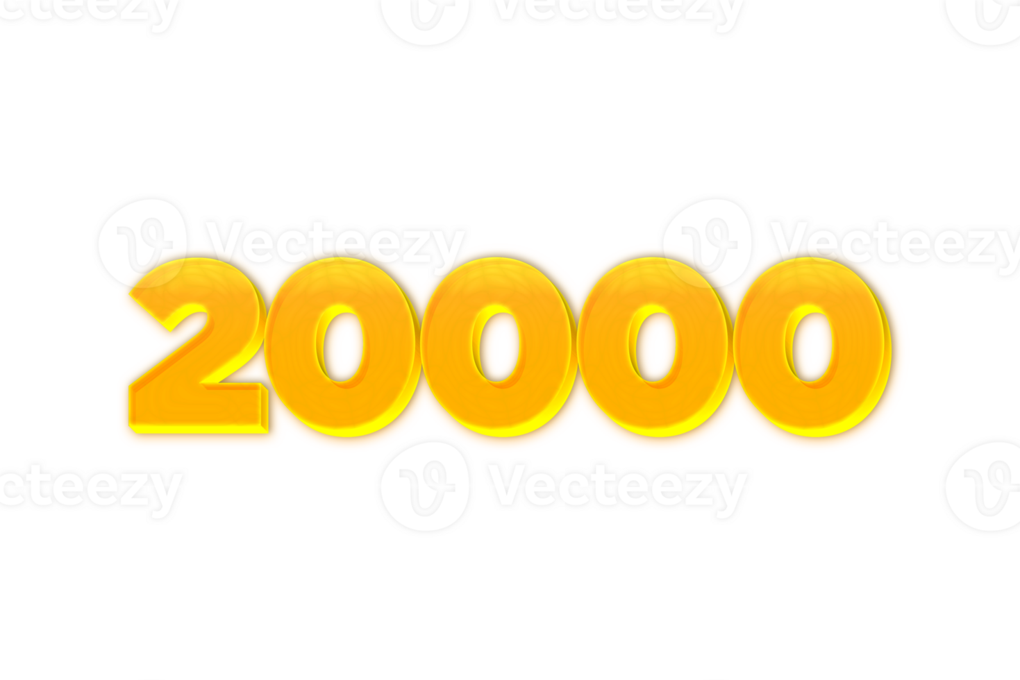 20000 subscribers celebration greeting Number with yellow design png