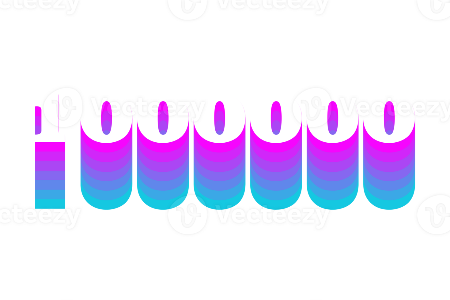 1000000 subscribers celebration greeting Number with multi color design png