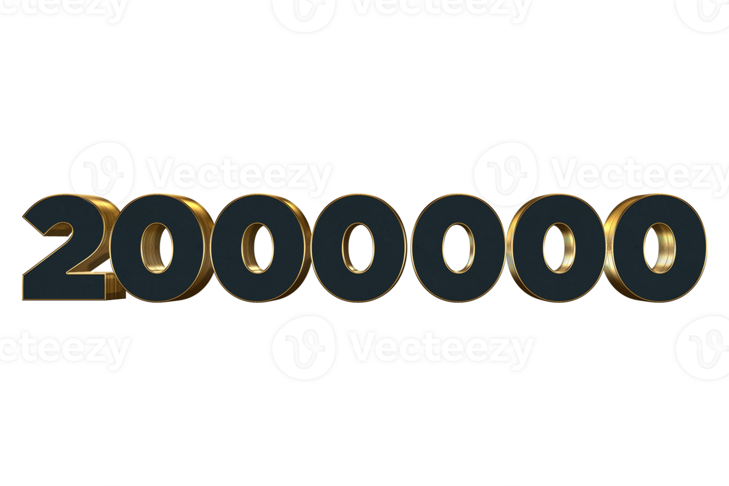 2000000 subscribers celebration greeting Number with luxury design png