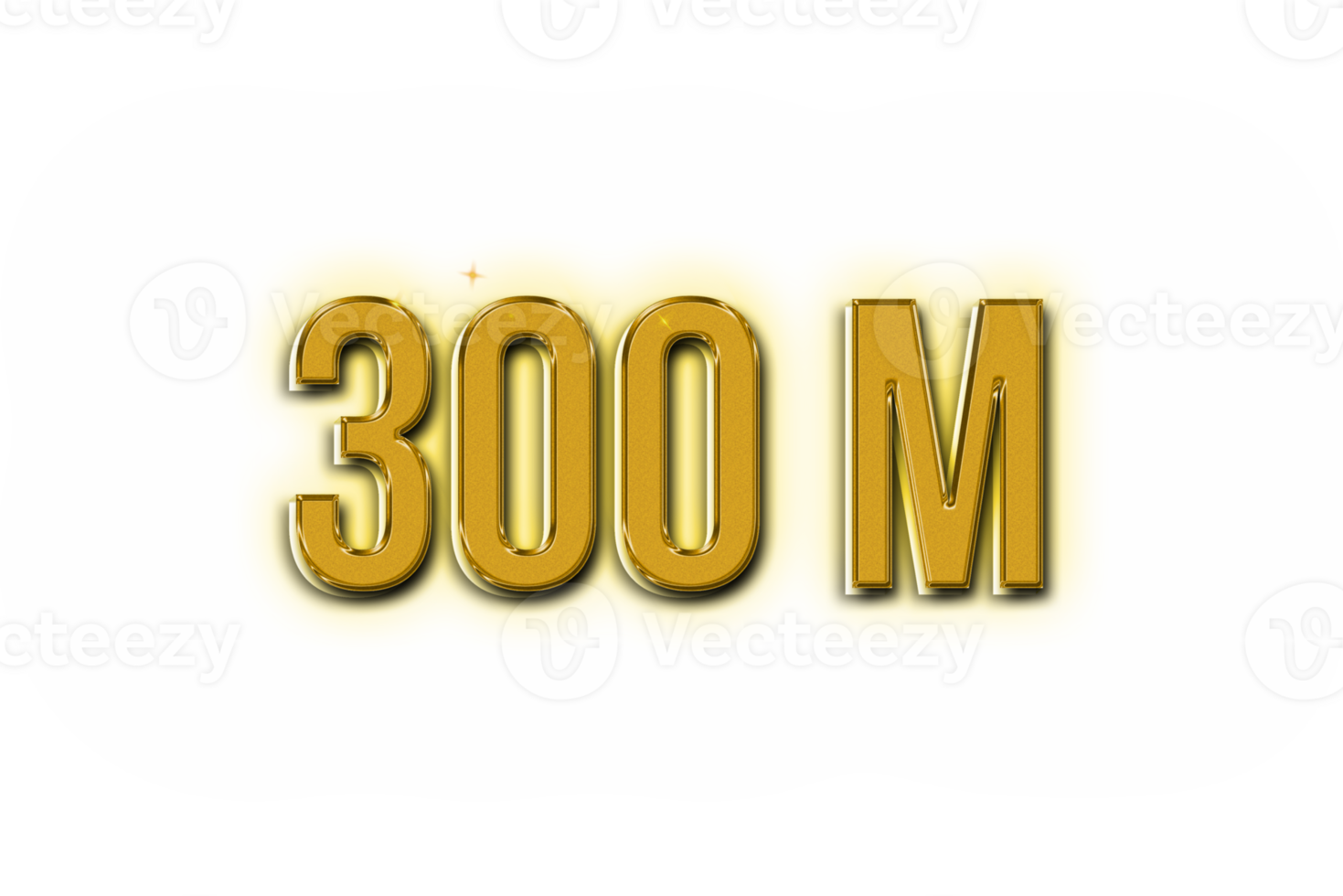 300 milioni iscritti celebrazione saluto numero con d'oro design png