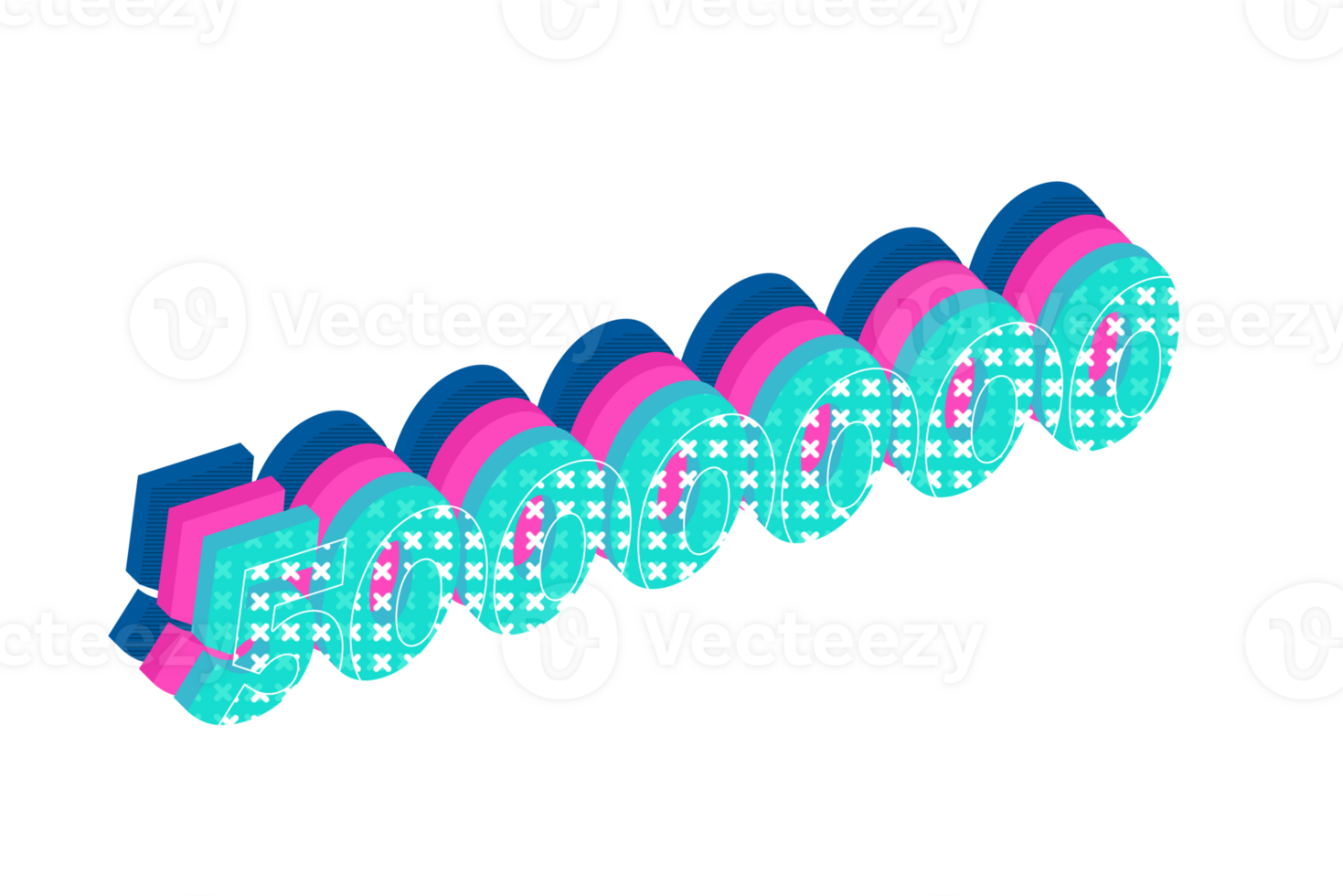 5000000 subscribers celebration greeting Number with multi layers design png