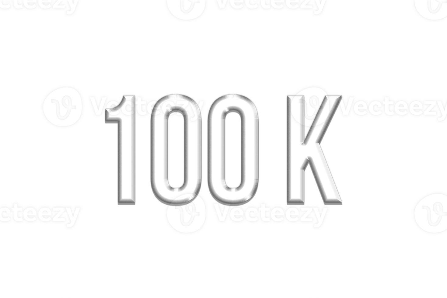 100 k subscribers celebration greeting Number with silver design png