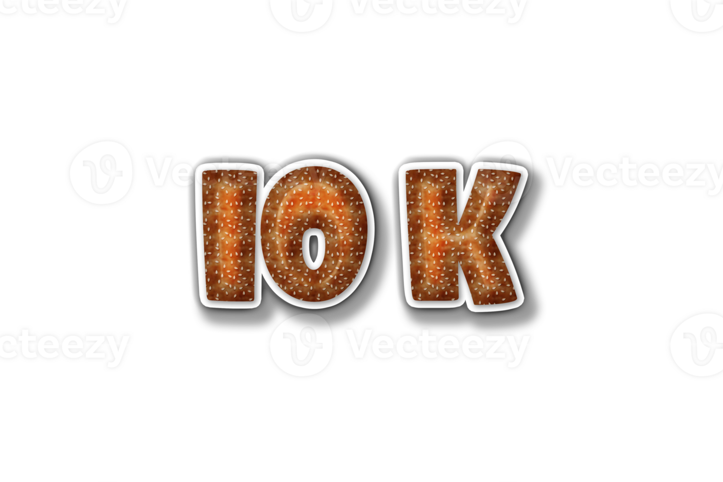 10 k subscribers celebration greeting Number with burger design png