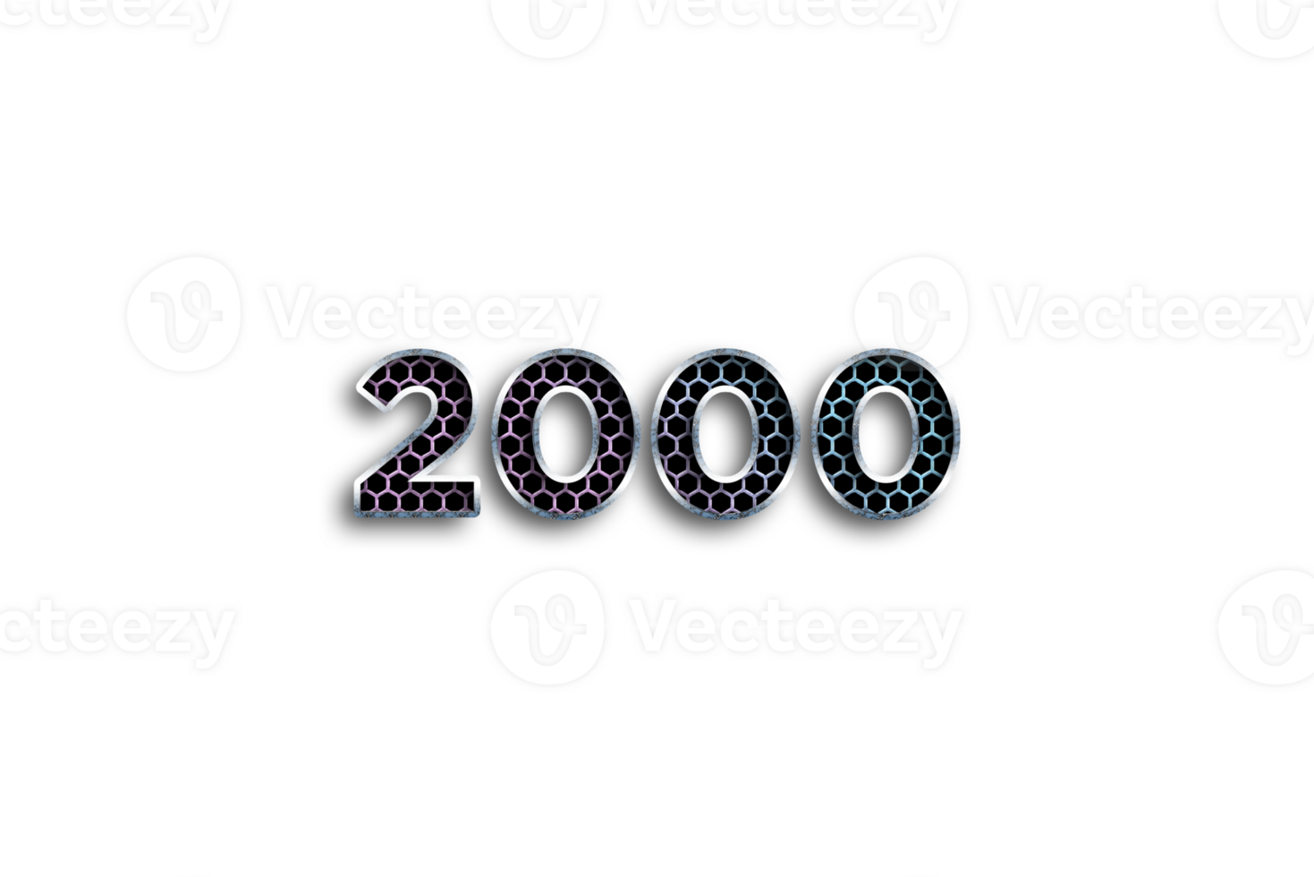 2000 subscribers celebration greeting Number with net design png