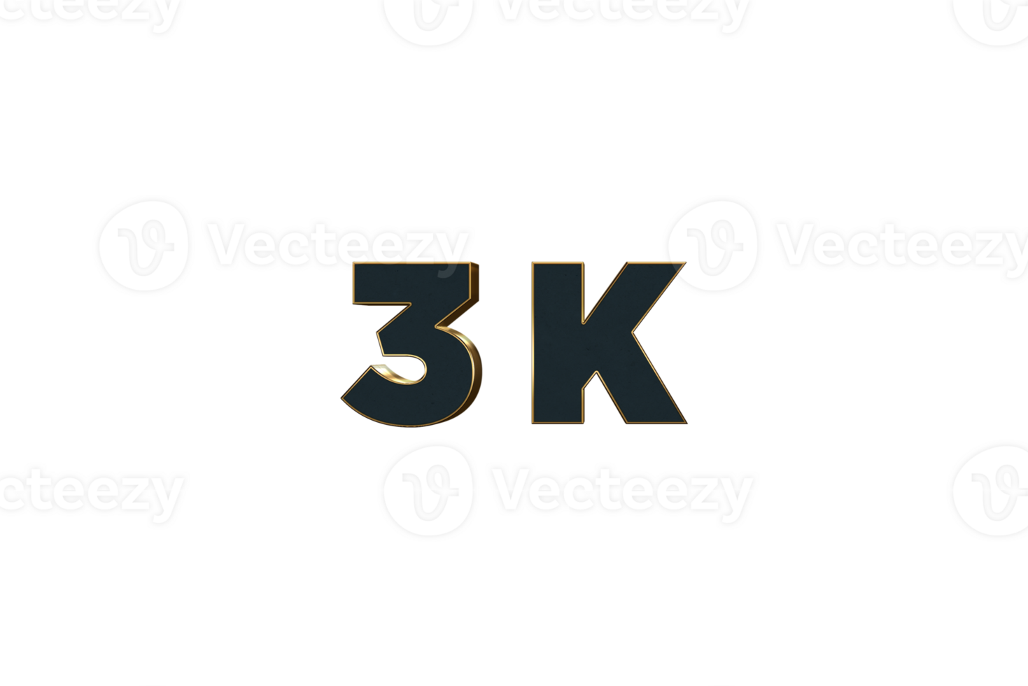 3 k subscribers celebration greeting Number with luxury design png
