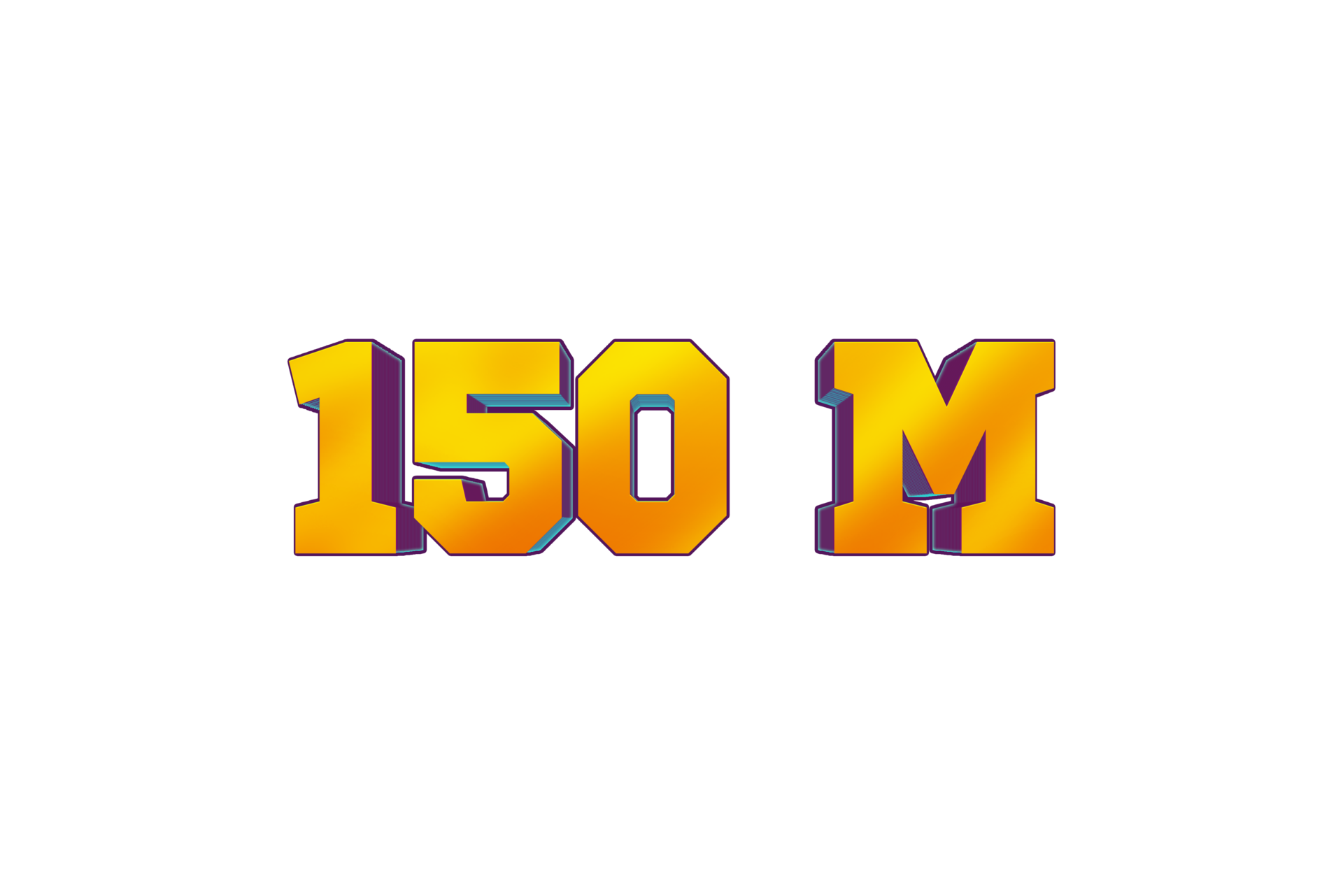 150 Million Subscribers Celebration Greeting Number With 3d Design 