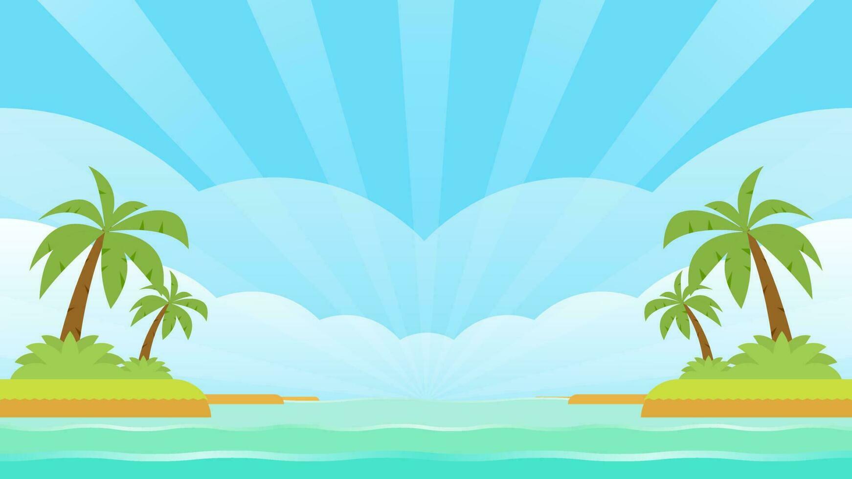 tropical playa vector antecedentes ilustración