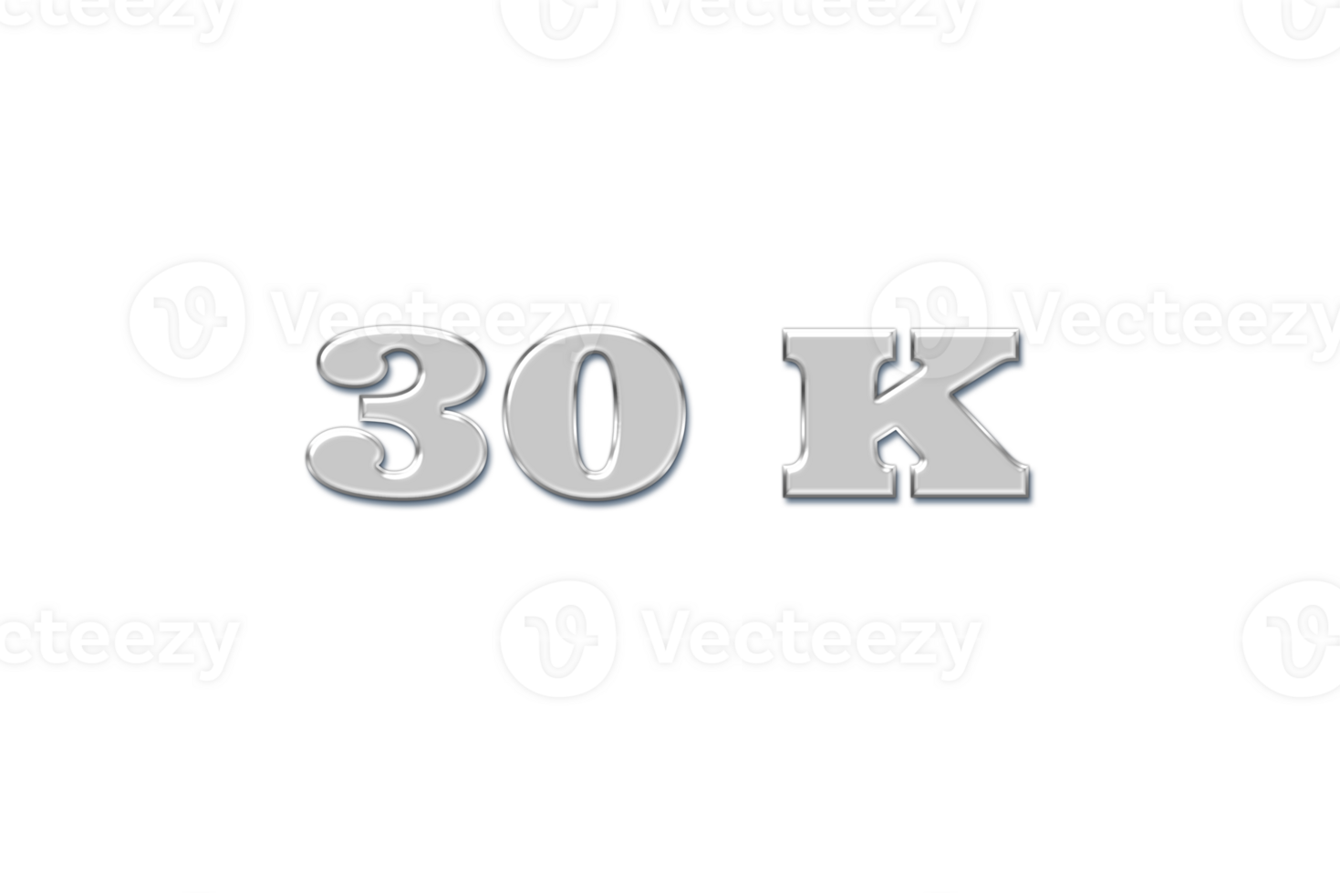 30 k subscribers celebration greeting Number with glass design png