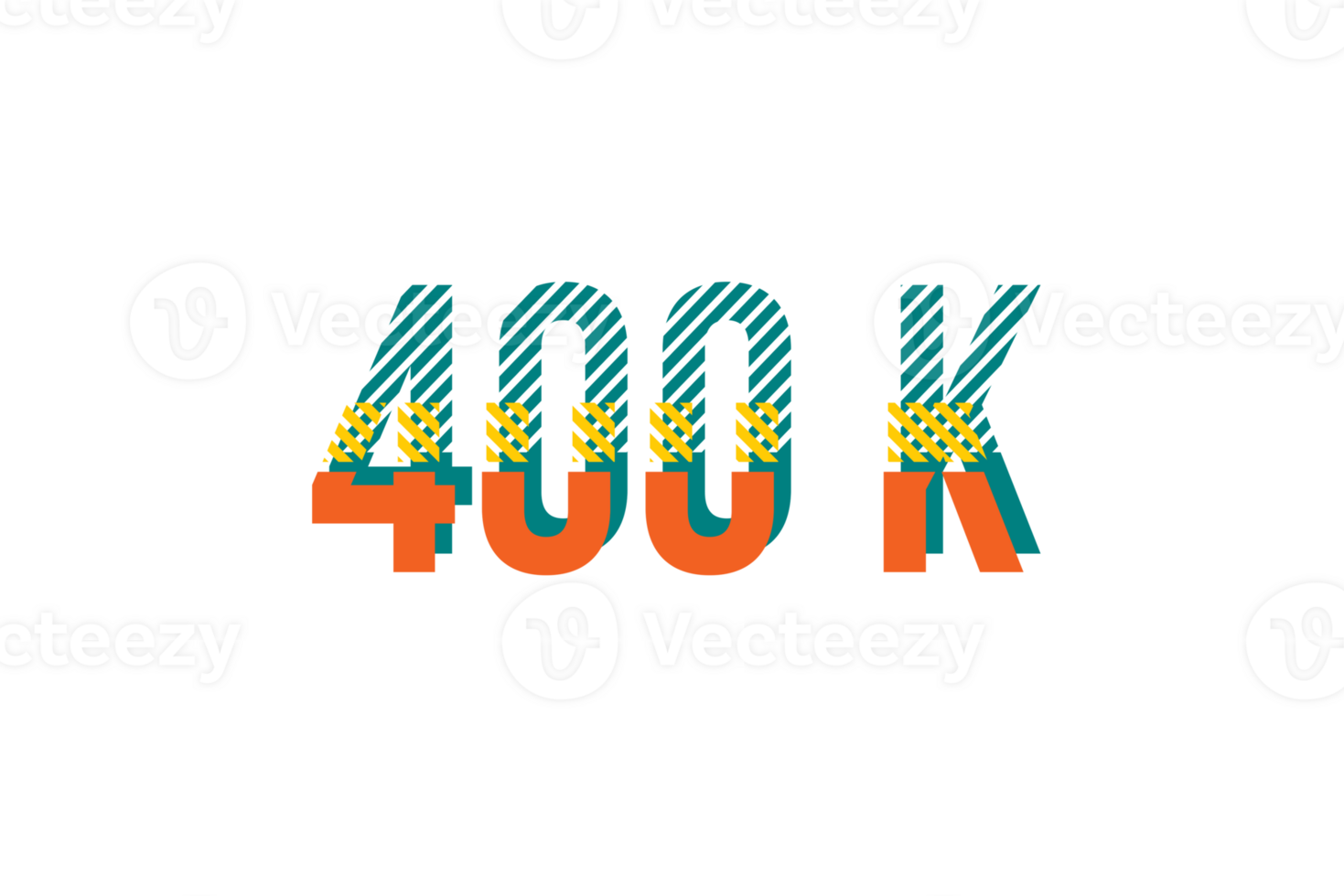 400 k subscribers celebration greeting Number with strips design png