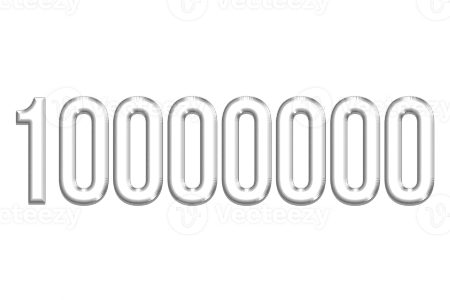 10000000 subscribers celebration greeting Number with silver design png