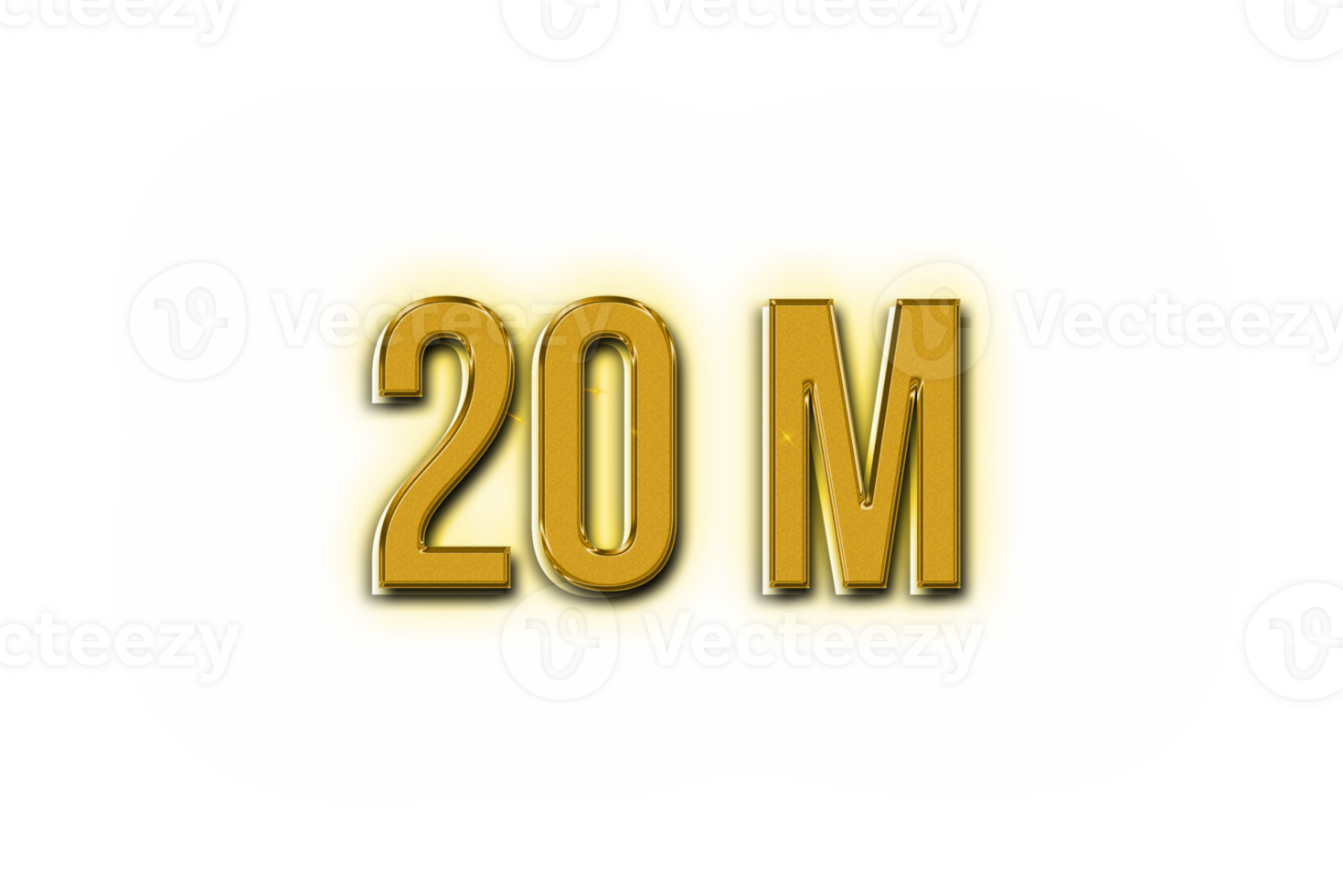 20 million subscribers celebration greeting Number with golden design png