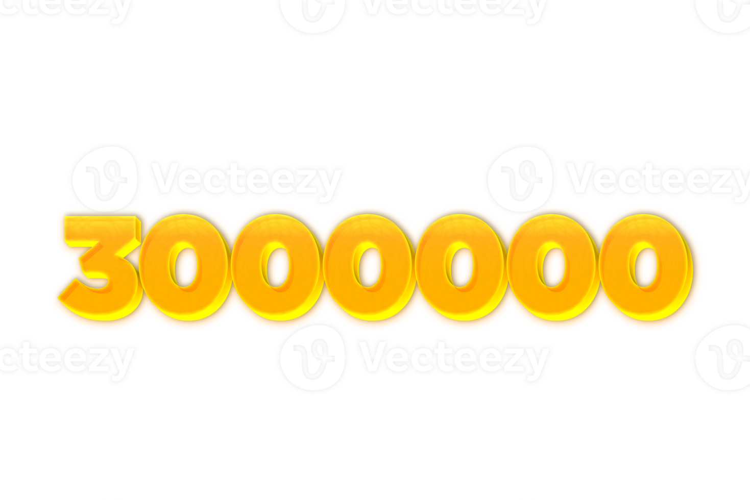 3000000 subscribers celebration greeting Number with yellow design png
