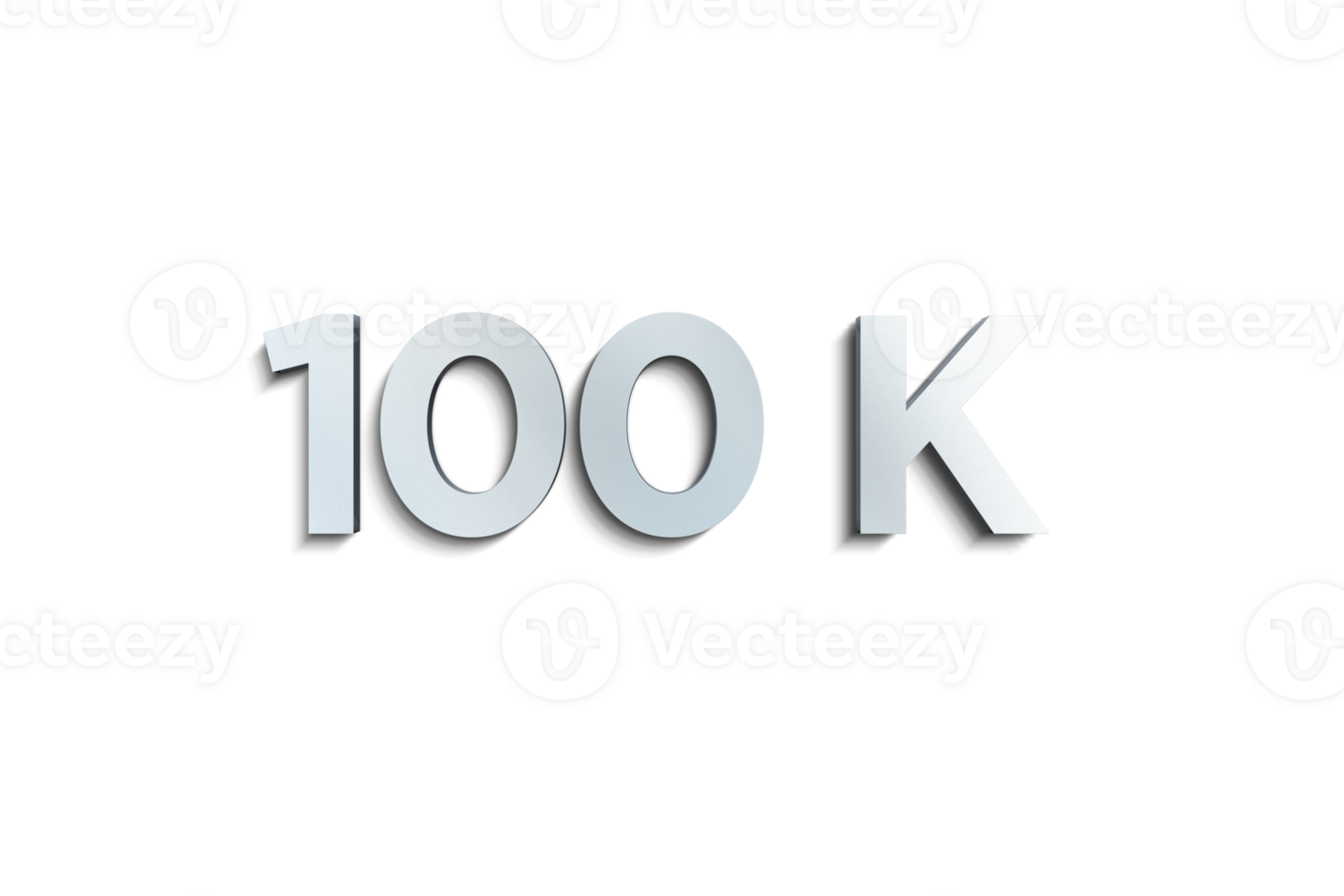 100 k subscribers celebration greeting Number with steel design png