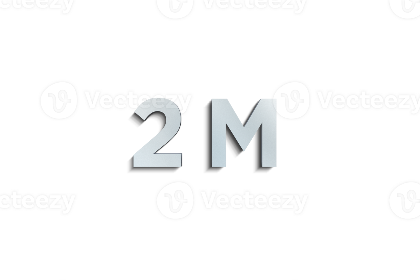 2 million subscribers celebration greeting Number with steel design png