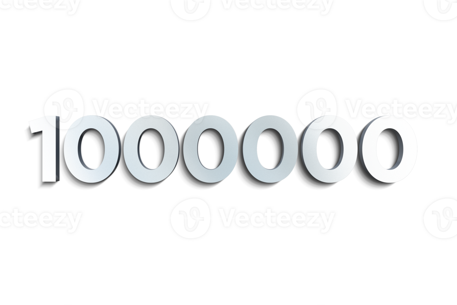 1000000 subscribers celebration greeting Number with steel design png