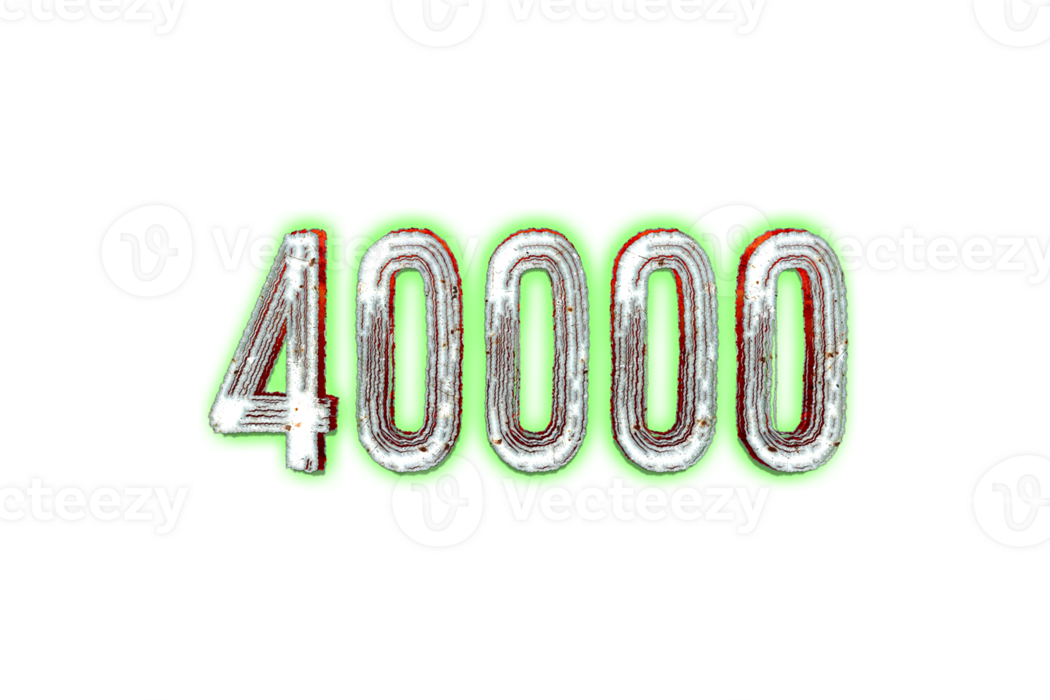 40000 subscribers celebration greeting Number with horror design png