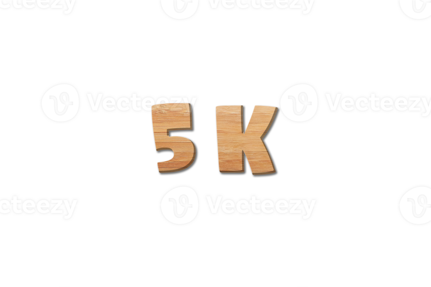 5 k subscribers celebration greeting Number with wood design png
