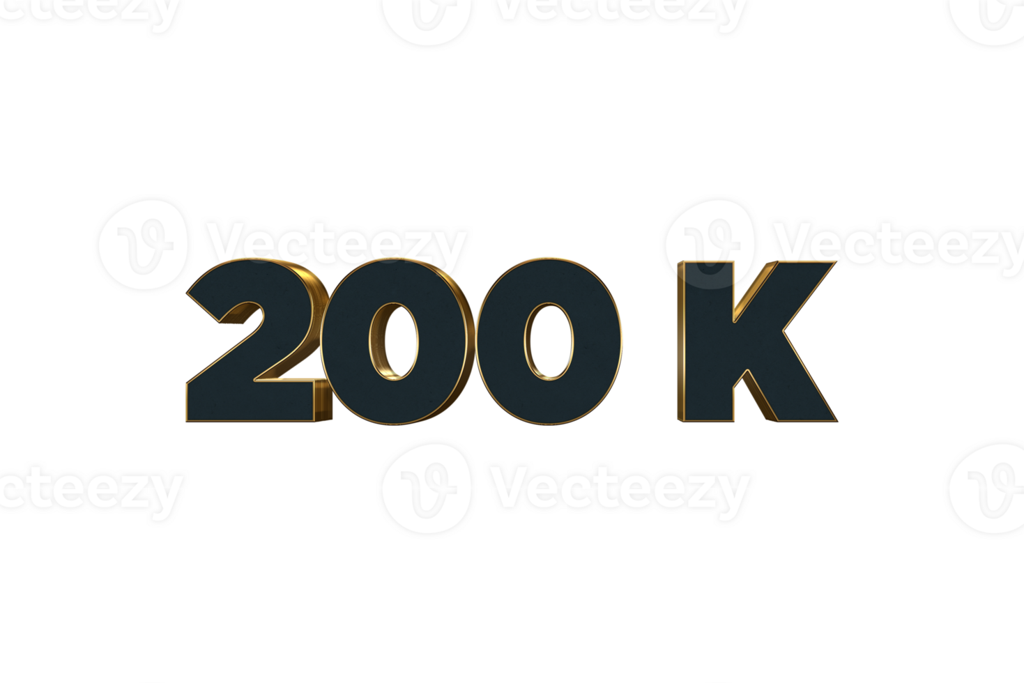 200 k subscribers celebration greeting Number with luxury design png