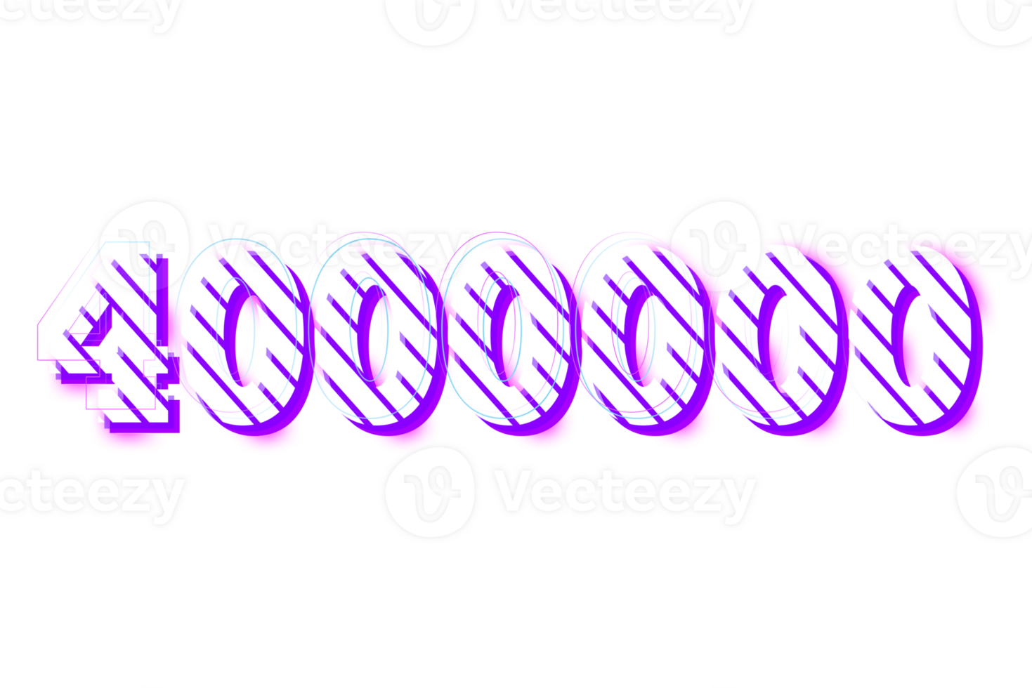 4000000 subscribers celebration greeting Number with stripe design png