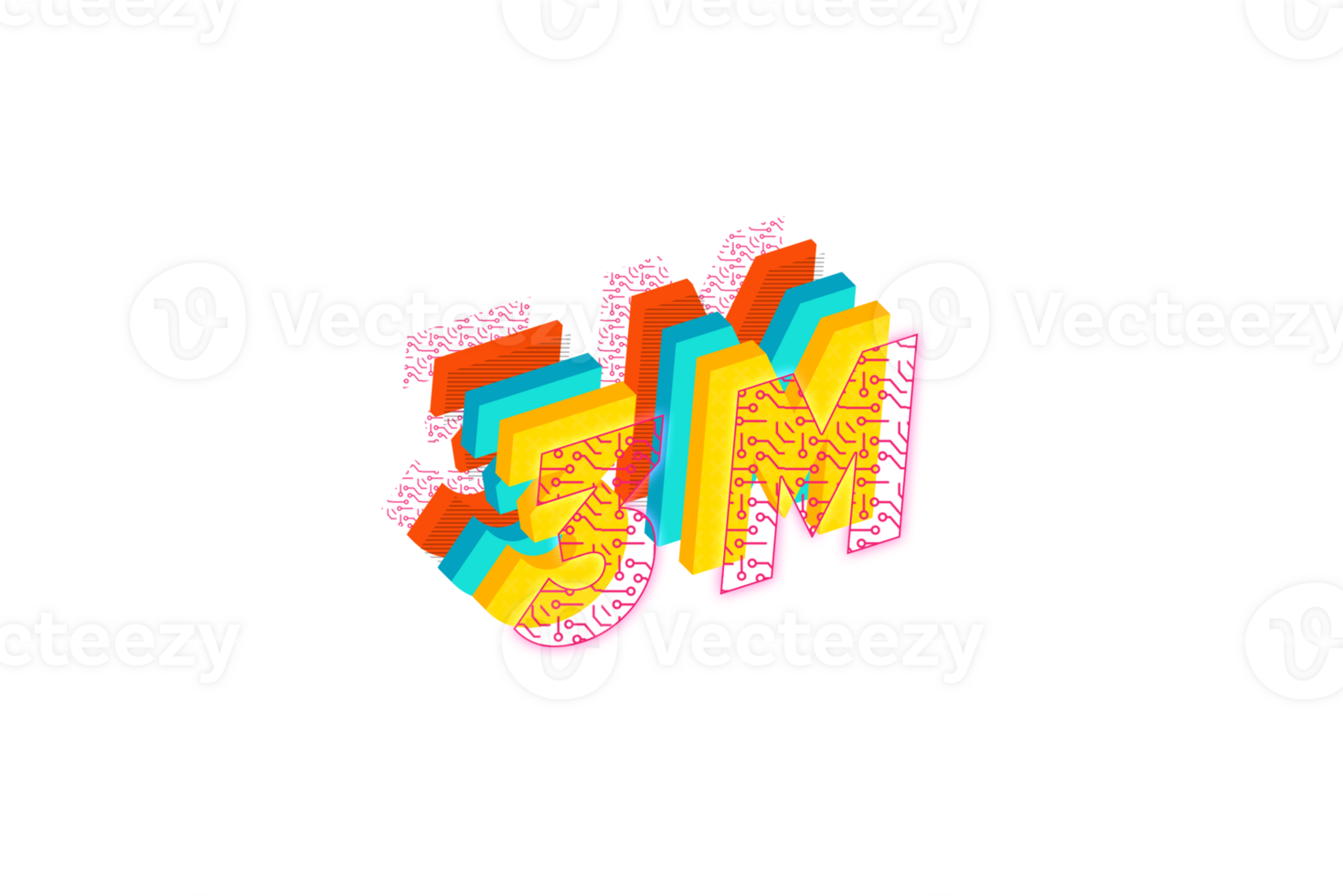 3 million subscribers celebration greeting Number with tech design png