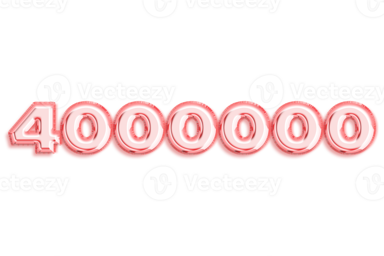 4000000 subscribers celebration greeting Number with rose gold design png