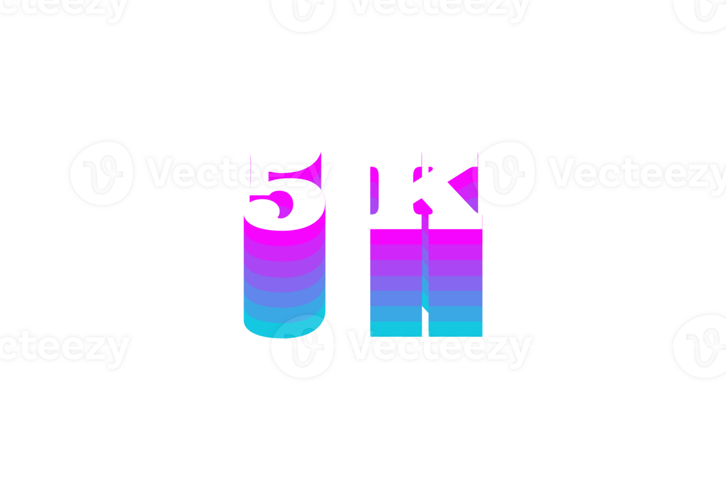 5 k subscribers celebration greeting Number with multi color design png