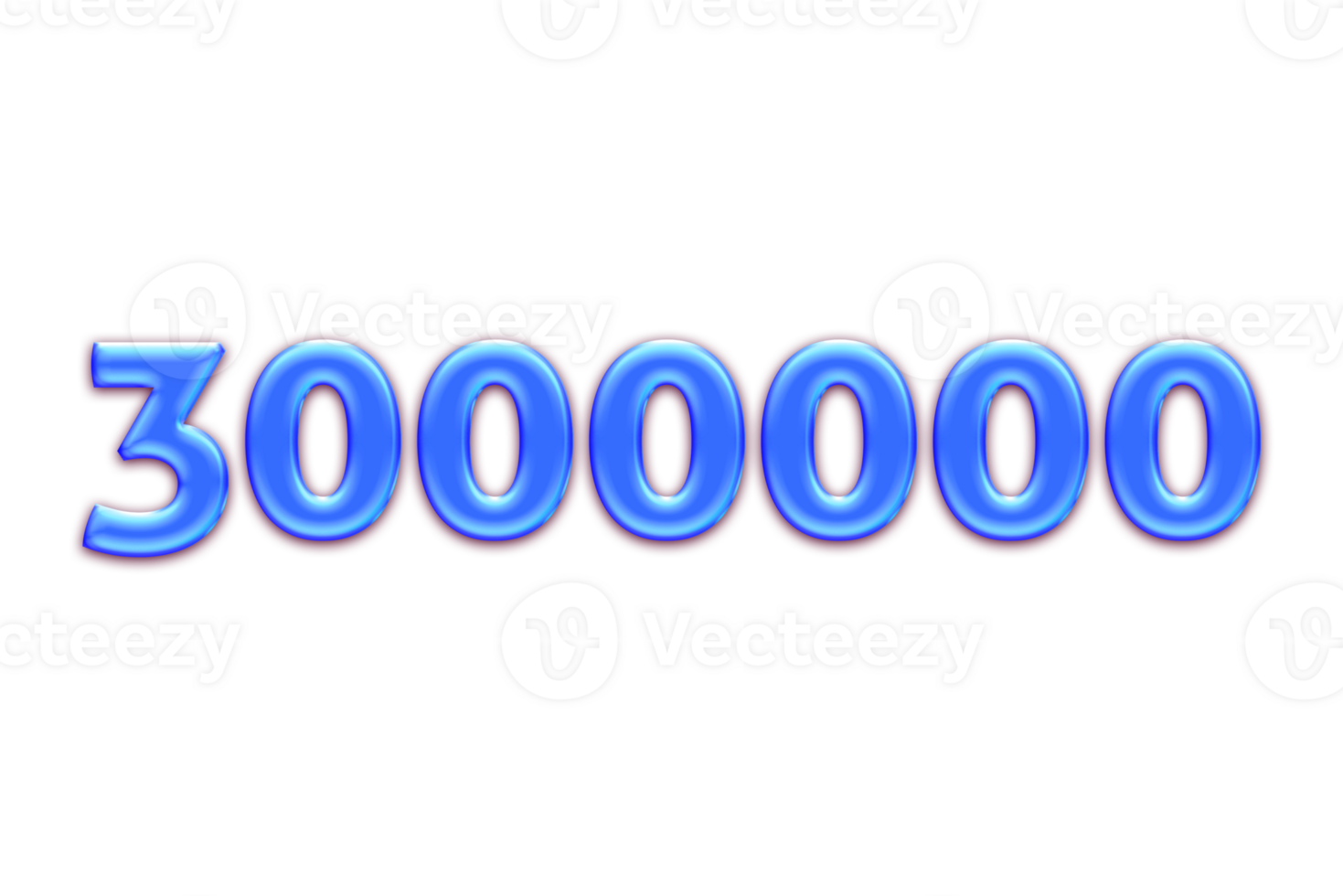 3000000 subscribers celebration greeting Number with blue glosse design png