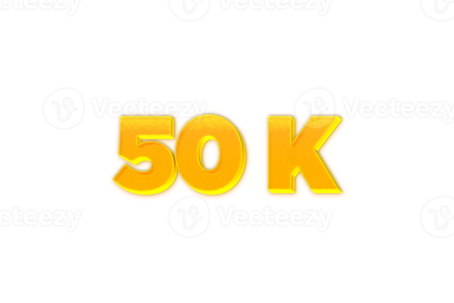 50 k subscribers celebration greeting Number with yellow design png