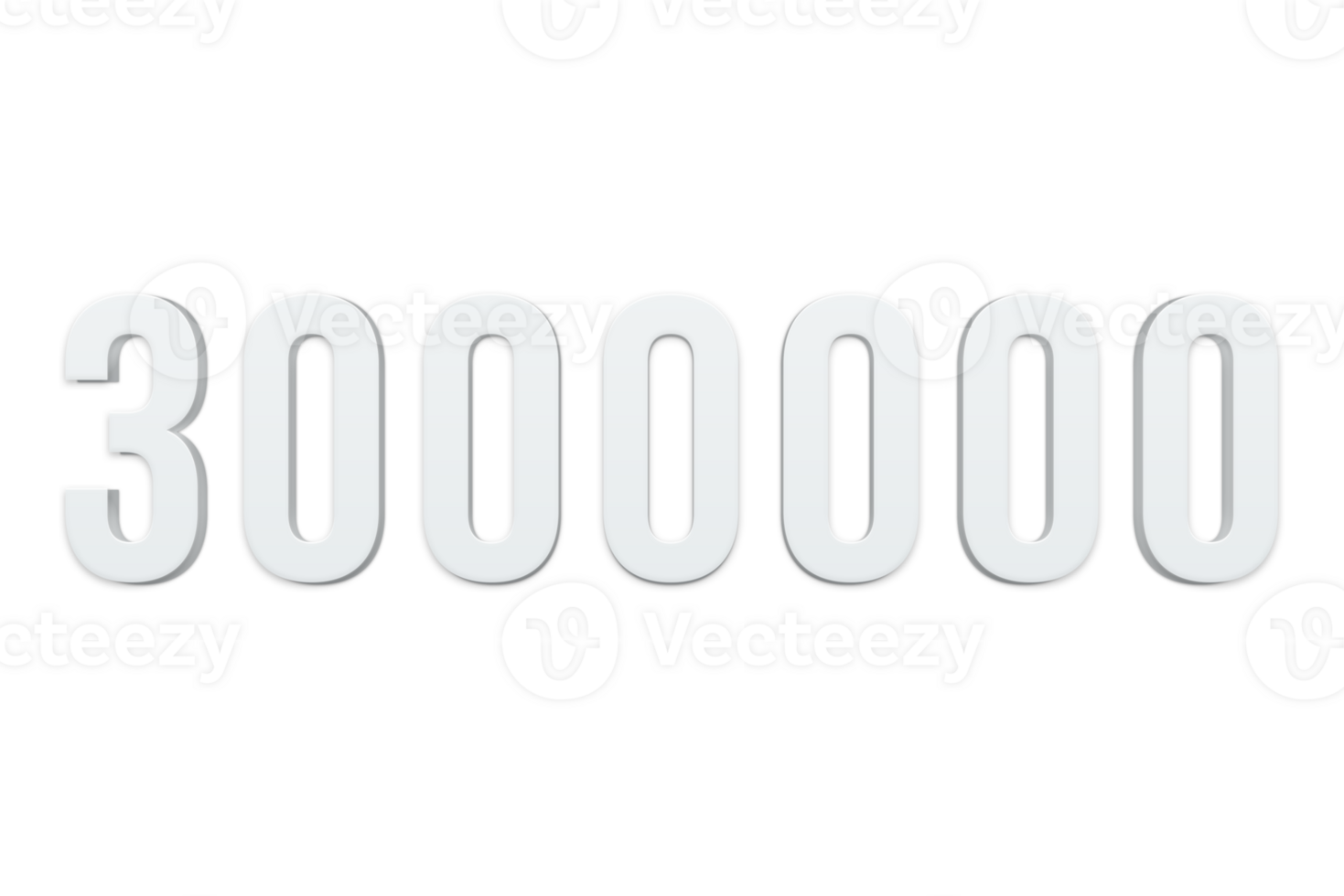 3000000 subscribers celebration greeting Number with minimal design png