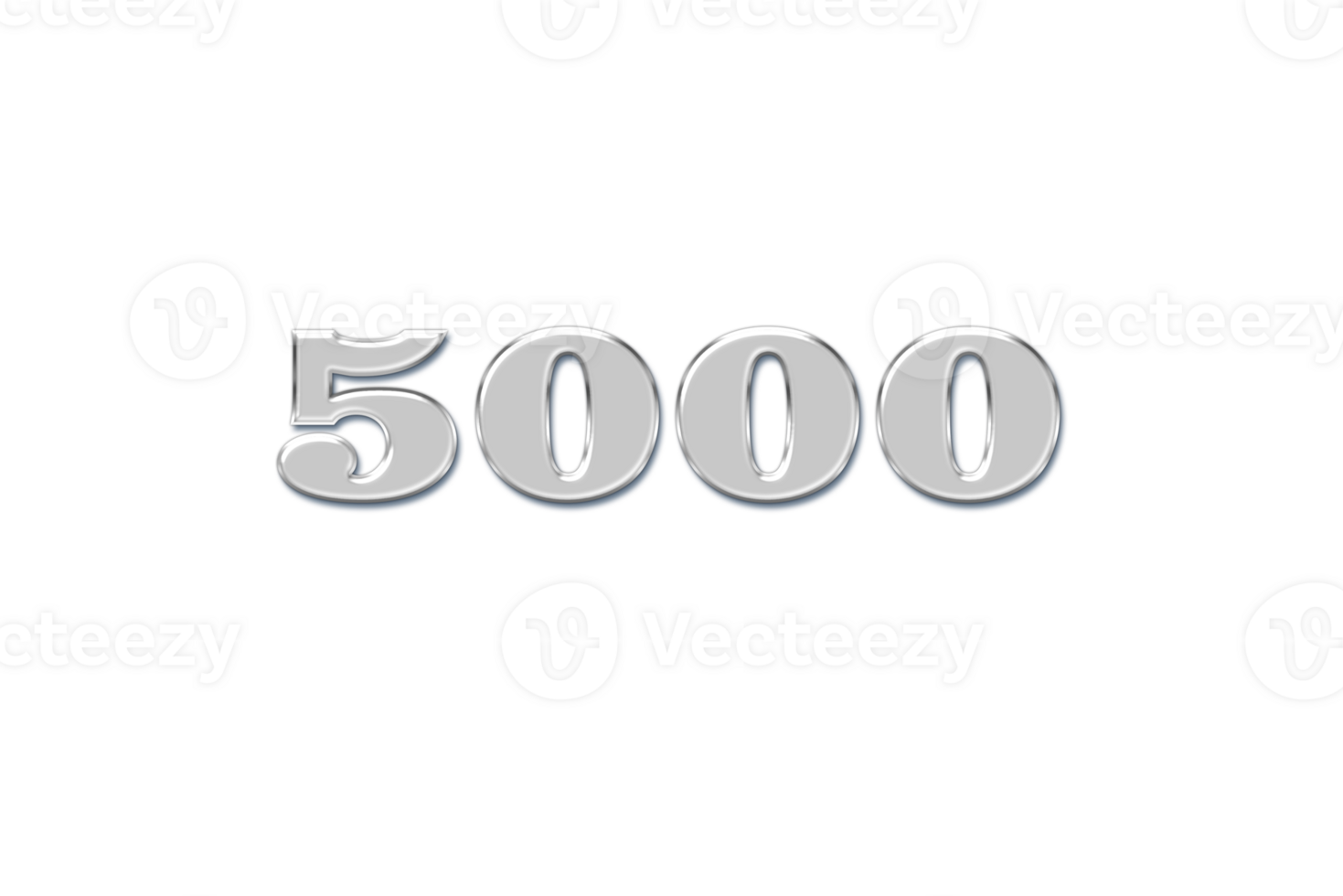 5000 subscribers celebration greeting Number with glass design png