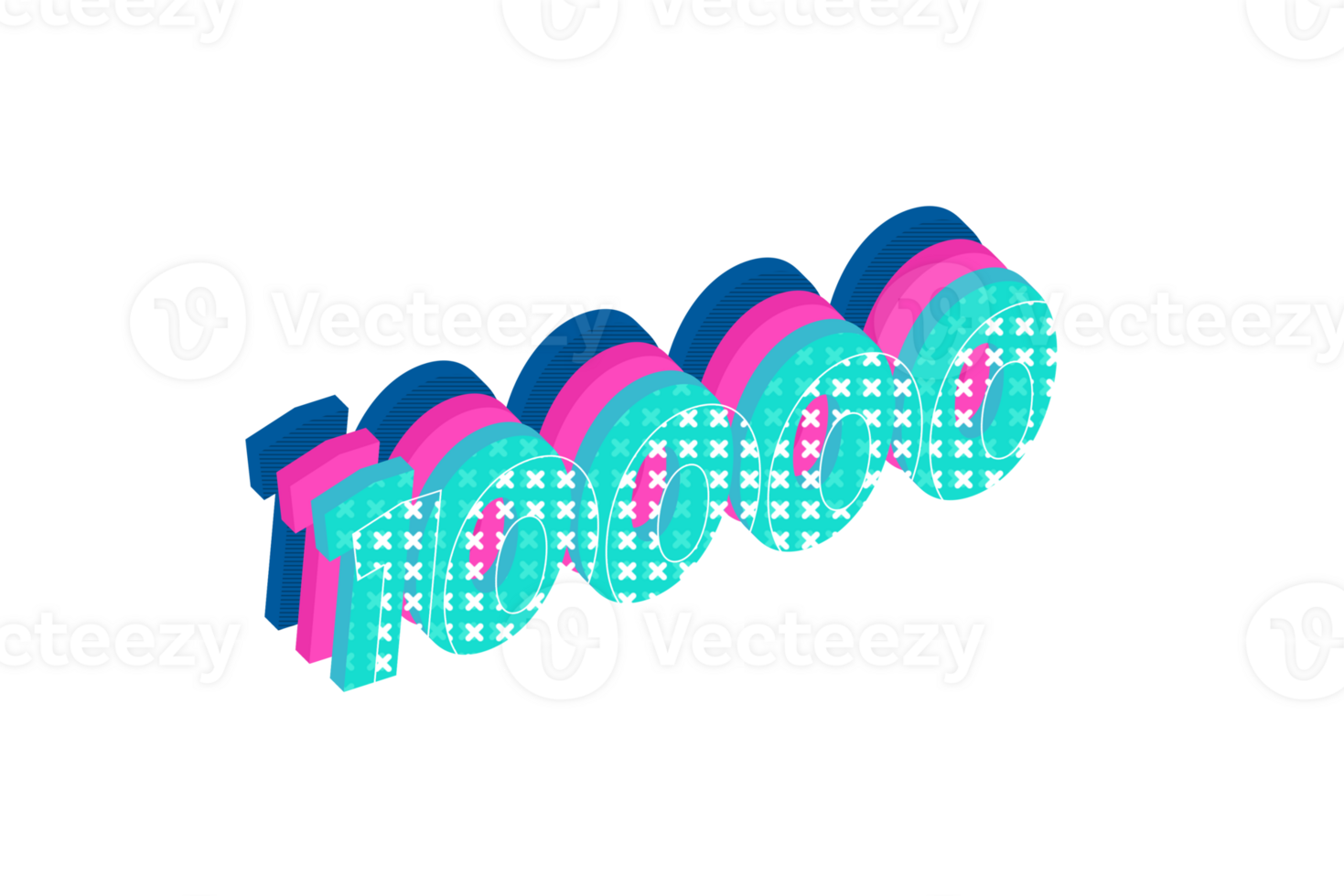 10000 subscribers celebration greeting Number with multi layers design png