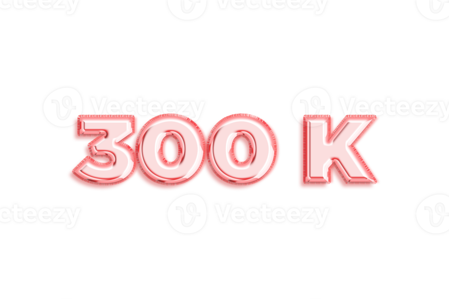300 k subscribers celebration greeting Number with rose gold design png