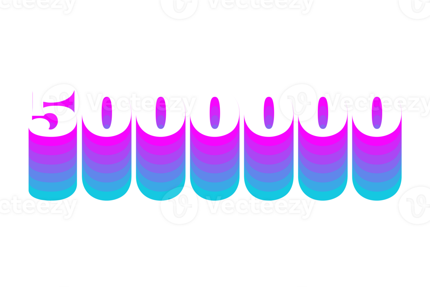 5000000 subscribers celebration greeting Number with multi color design png