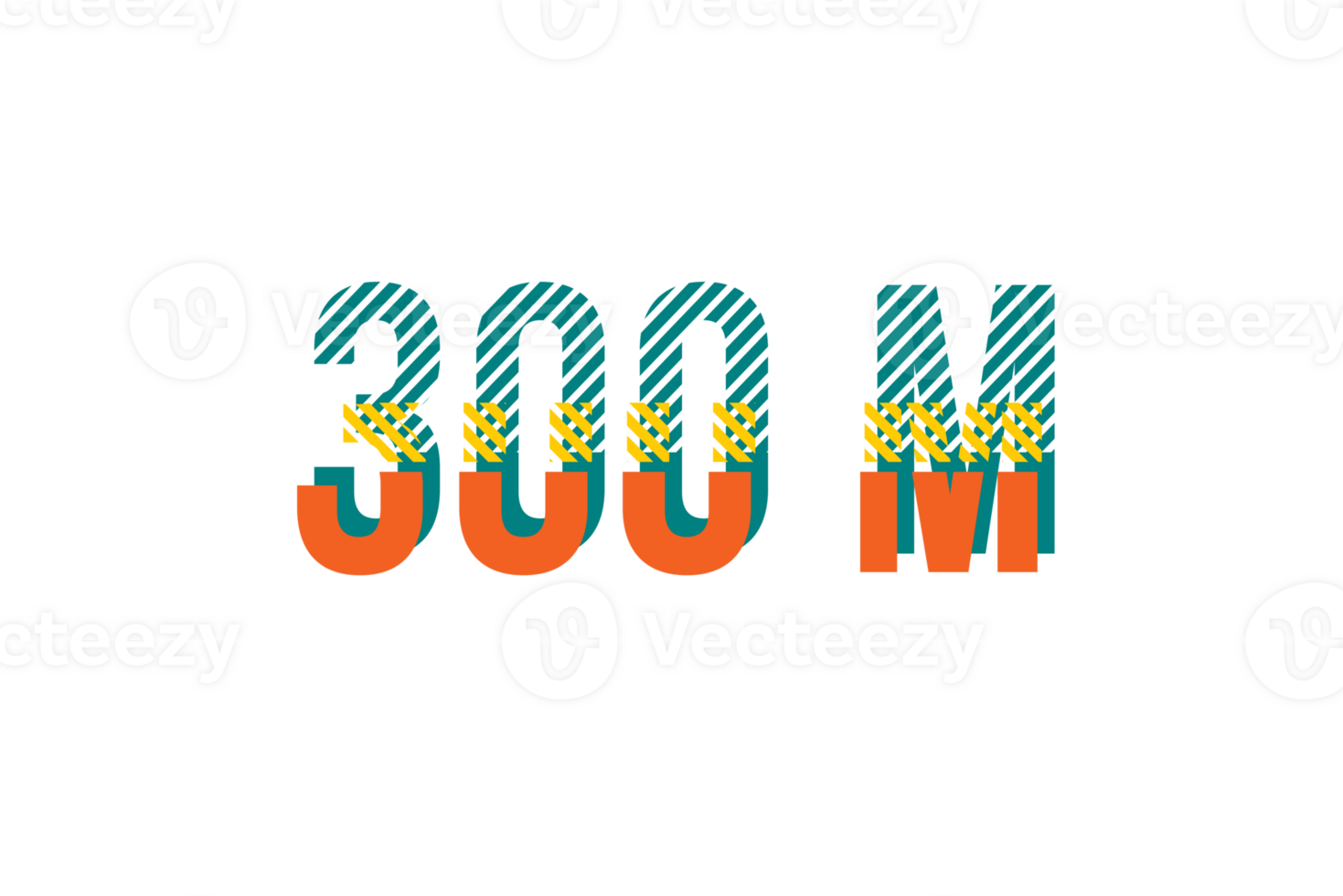 300 Million Subscribers Celebration Greeting Number With Strips Design 300-million-subscribers-celebration-greeting-number-with-strips-design