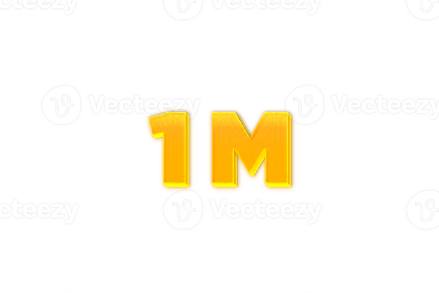1 million subscribers celebration greeting Number with yellow design png
