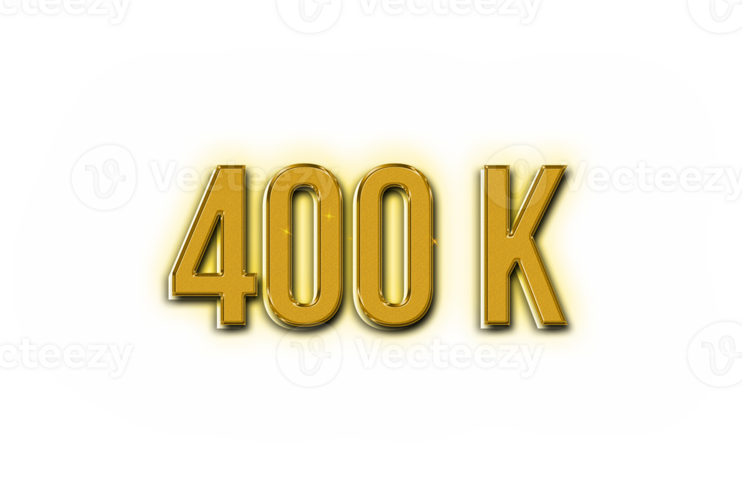 400 k subscribers celebration greeting Number with golden design png